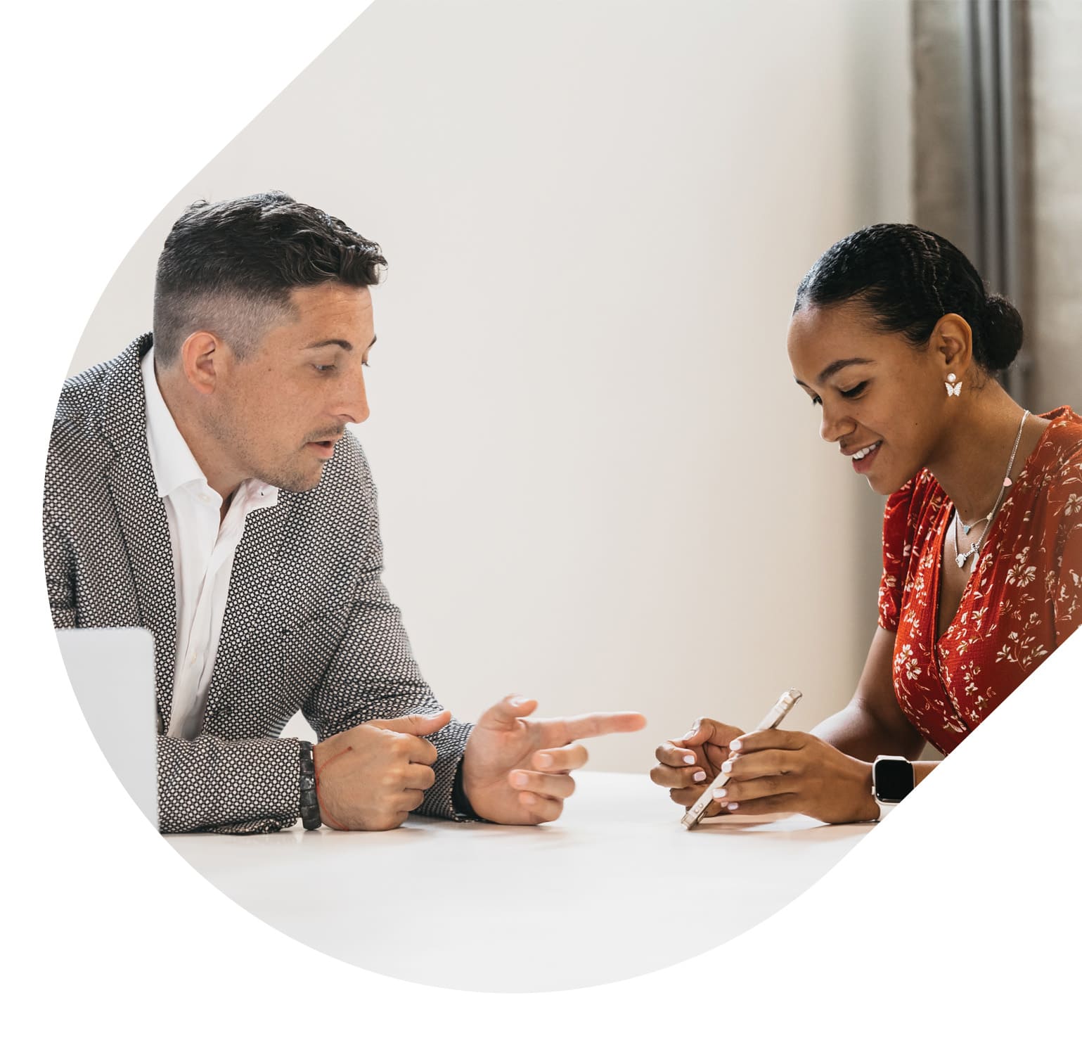 People analyzing EM Group services